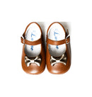 Chaussons Bébé Souples Antidérapants Fille À Boucle Mini-Alice Noeud - Cuir Camel - Fille