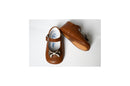 Chaussons Bébé Souples Antidérapants Fille À Boucle Mini-Alice Noeud - Cuir Camel - Fille