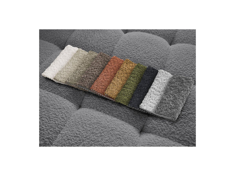 Canapé D'Angle Fixe - Anis - Tissu Bouclette - Angle Gauche