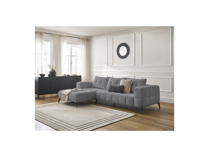 Canapé D'Angle Fixe - Anis - Tissu Bouclette - Angle Gauche