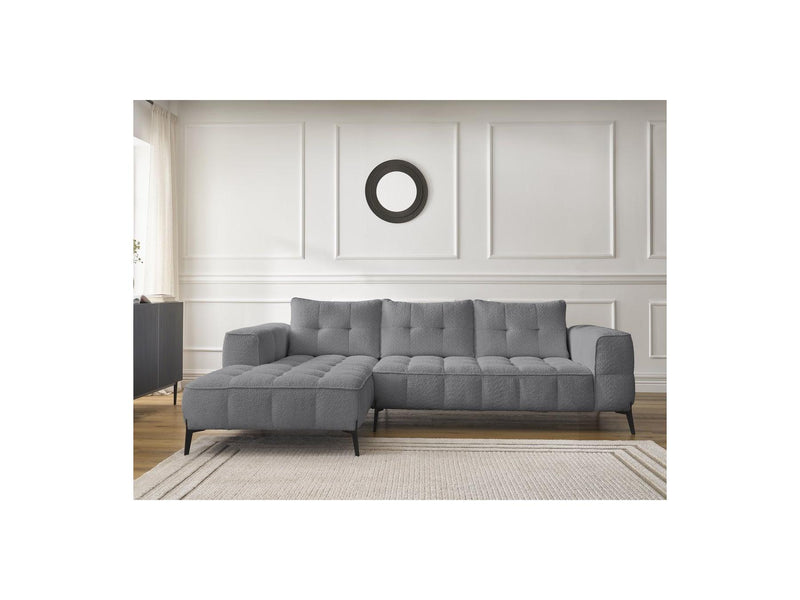 Canapé D'Angle Fixe - Anis - Tissu Bouclette - Angle Gauche
