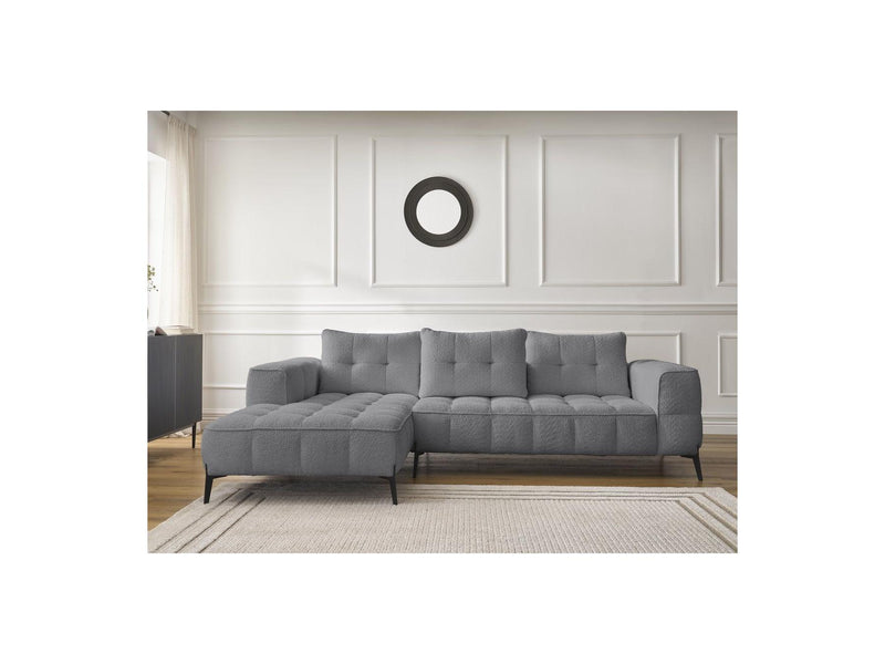 Canapé D'Angle Fixe - Anis - Tissu Bouclette - Angle Gauche