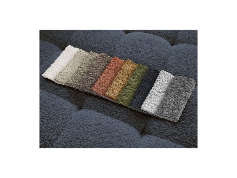 Canapé D'Angle Fixe - Anis - Tissu Bouclette - Angle Gauche