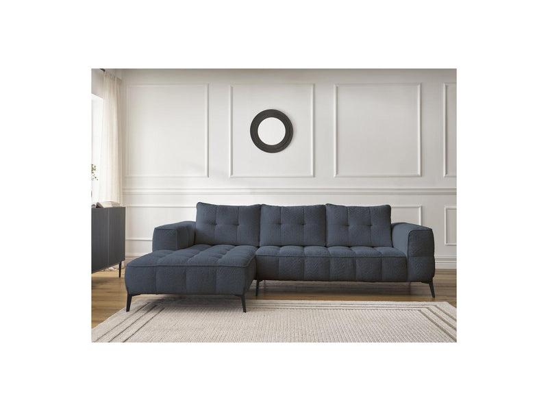 Canapé D'Angle Fixe - Anis - Tissu Bouclette - Angle Gauche