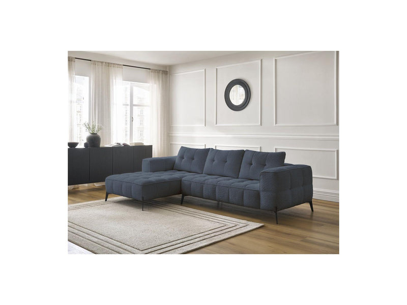 Canapé D'Angle Fixe - Anis - Tissu Bouclette - Angle Gauche