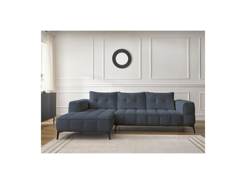 Canapé D'Angle Fixe - Anis - Tissu Bouclette - Angle Gauche