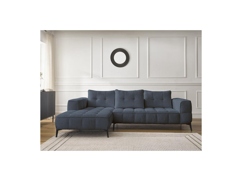 Canapé D'Angle Fixe - Anis - Tissu Bouclette - Angle Gauche