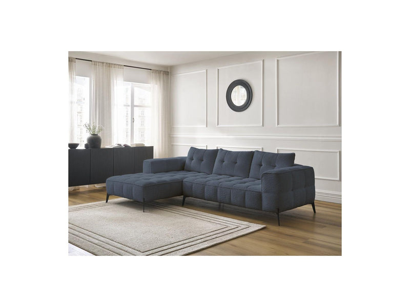 Canapé D'Angle Fixe - Anis - Tissu Bouclette - Angle Gauche