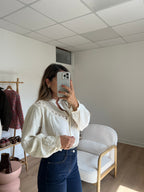 Angèle embroidered ecru blouse
