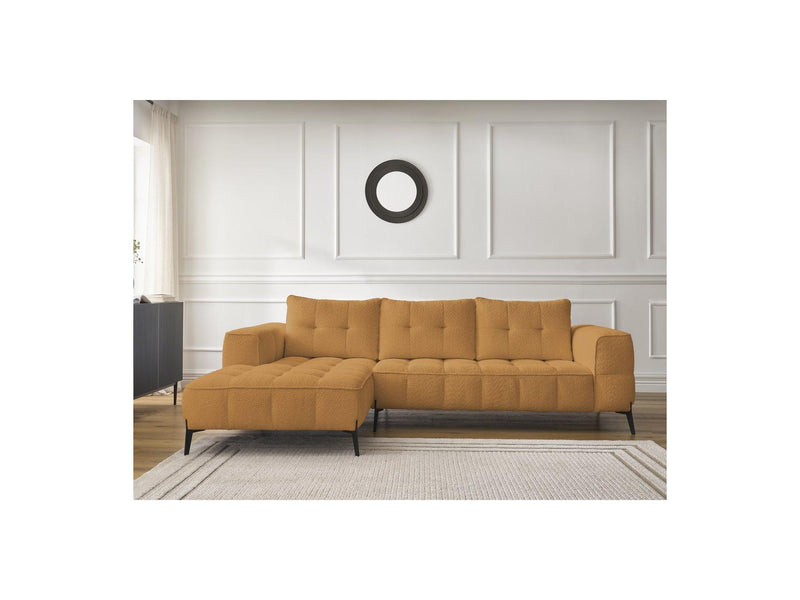 Canapé D'Angle Fixe - Anis - Tissu Bouclette - Angle Gauche