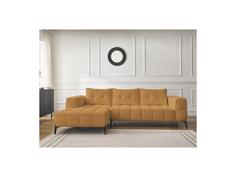 Canapé D'Angle Fixe - Anis - Tissu Bouclette - Angle Gauche