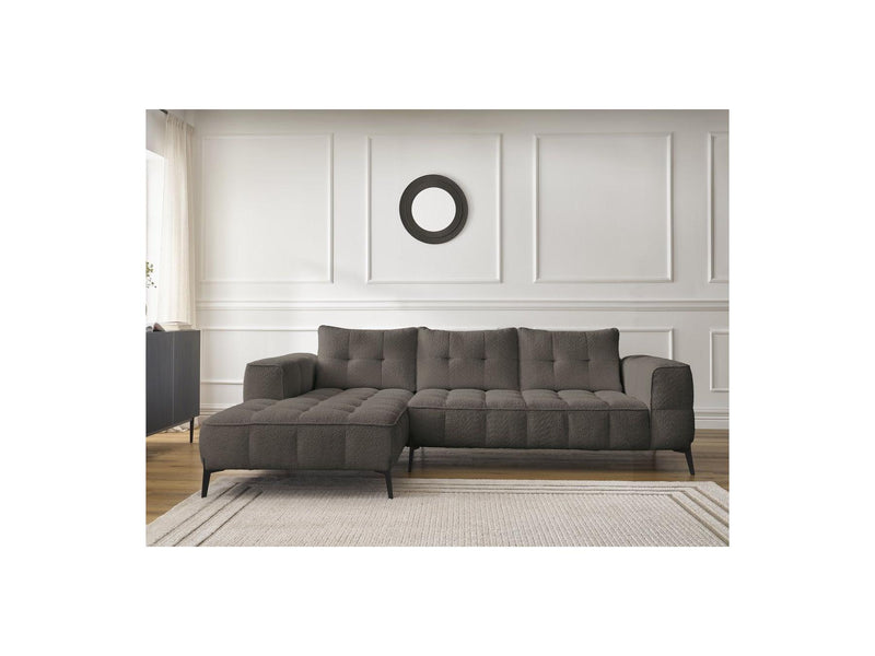 Canapé D'Angle Fixe - Anis - Tissu Bouclette - Angle Gauche
