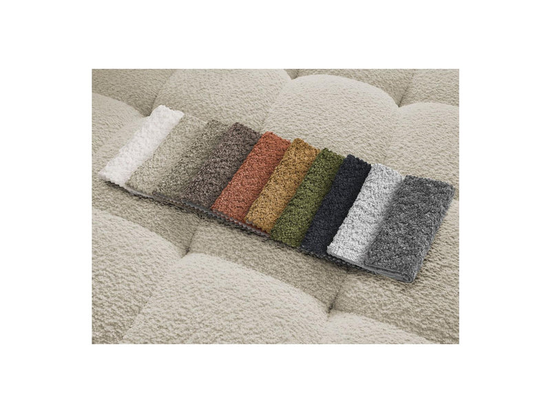 Canapé D'Angle Fixe - Anis - Tissu Bouclette - Angle Gauche