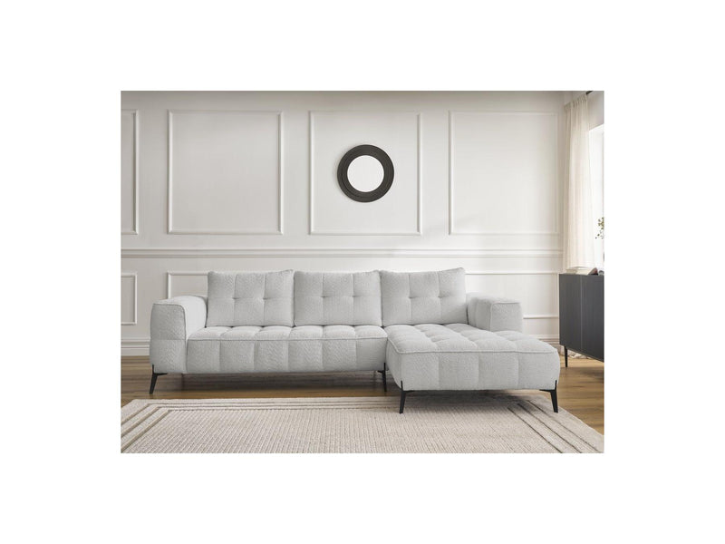 Canapé D'Angle Fixe - Anis - Tissu Bouclette - Angle Droit