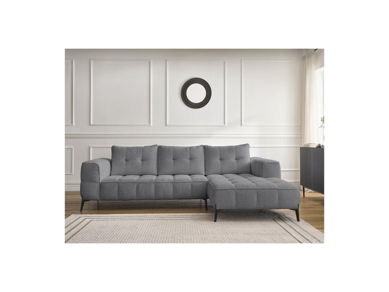 Canapé D'Angle Fixe - Anis - Tissu Bouclette - Angle Droit