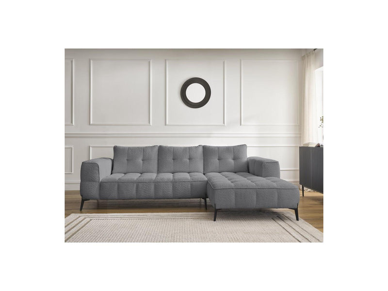 Canapé D'Angle Fixe - Anis - Tissu Bouclette - Angle Droit