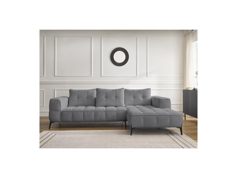 Canapé D'Angle Fixe - Anis - Tissu Bouclette - Angle Droit
