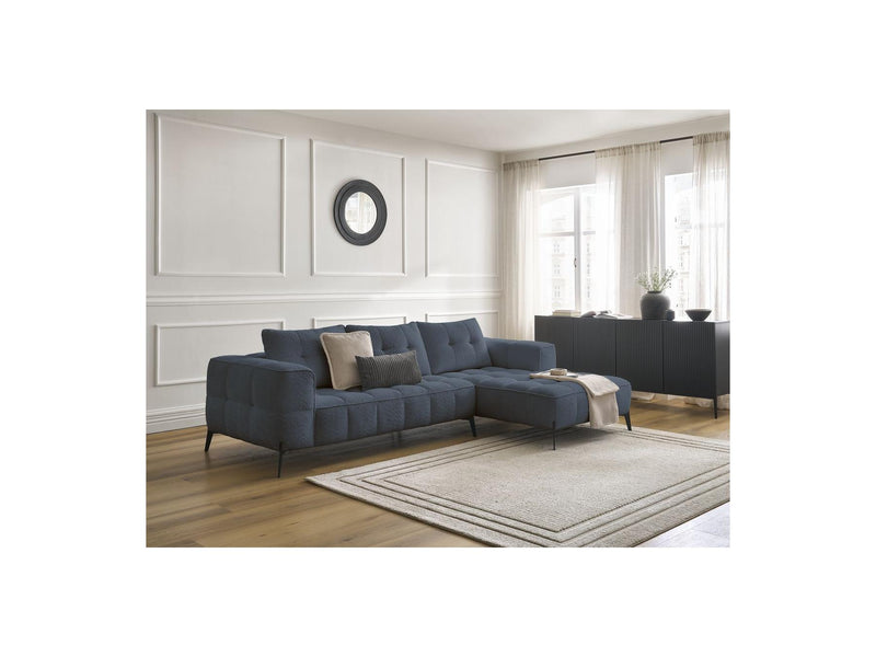 Canapé D'Angle Fixe - Anis - Tissu Bouclette - Angle Droit