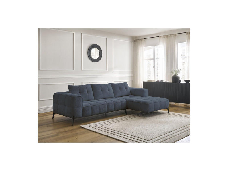 Canapé D'Angle Fixe - Anis - Tissu Bouclette - Angle Droit