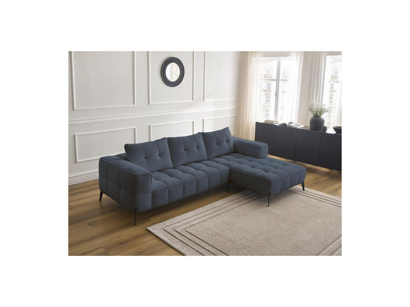 Canapé D'Angle Fixe - Anis - Tissu Bouclette - Angle Droit