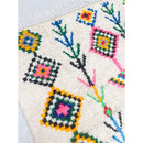 Tapis Berbère Marocain Azilal - Ecru À Motifs Colorés