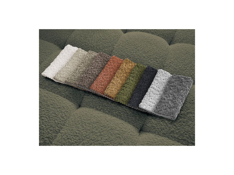 Canapé D'Angle Fixe - Anis - Tissu Bouclette - Angle Droit