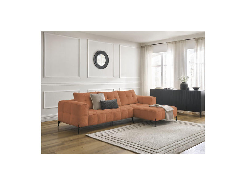 Canapé D'Angle Fixe - Anis - Tissu Bouclette - Angle Droit