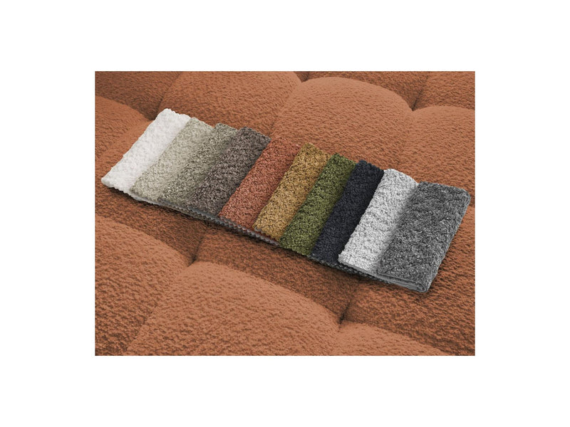 Canapé D'Angle Fixe - Anis - Tissu Bouclette - Angle Droit