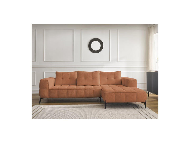 Canapé D'Angle Fixe - Anis - Tissu Bouclette - Angle Droit