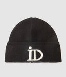 Ida Degliame - Bonnet Abysse Cachemire Noir Blanc - Femme