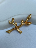 Broche Antigona Vintage - Hojas Doradas
