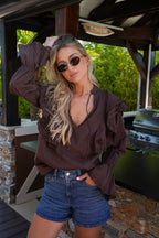 Blouse Volantée Artur - Chocolat