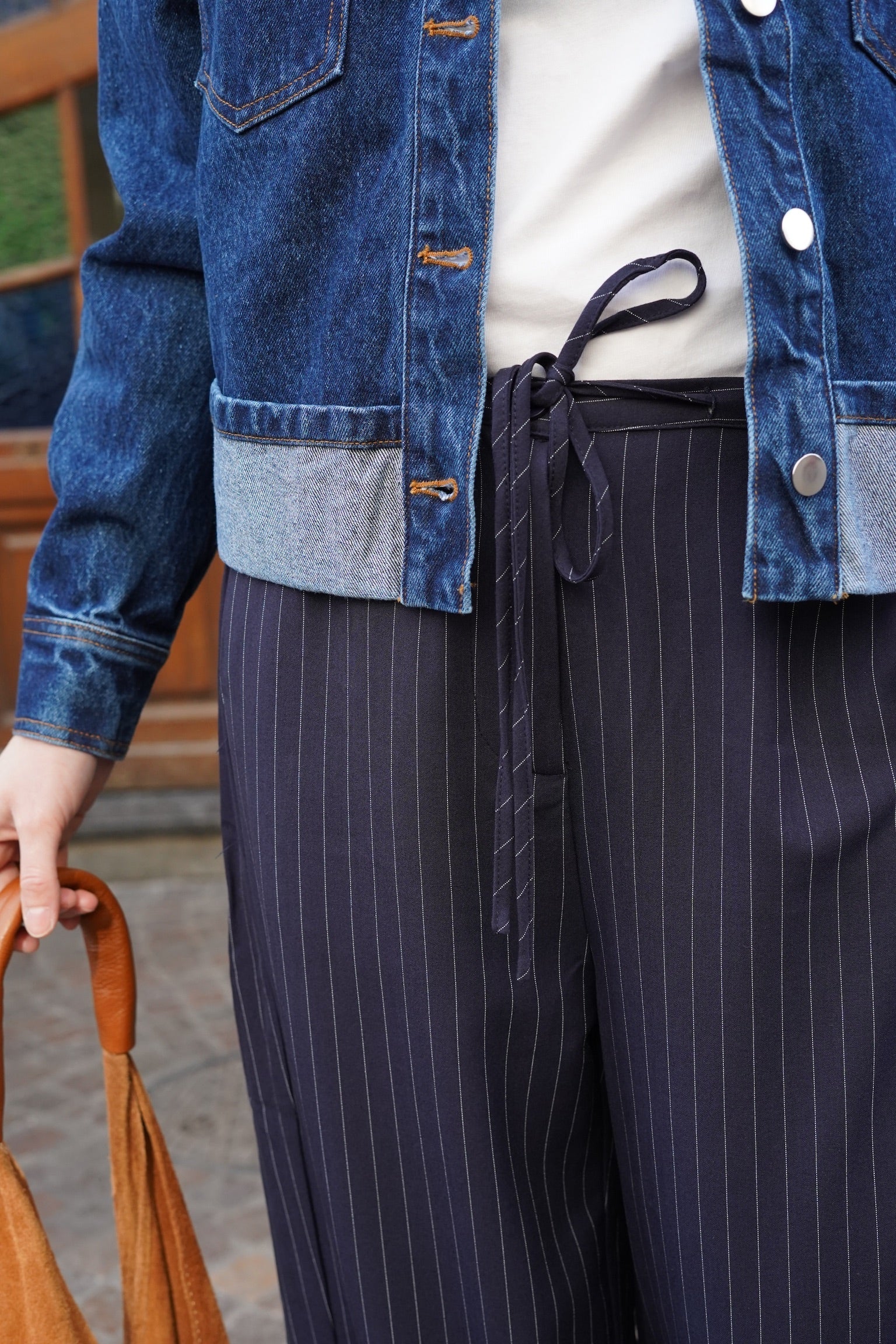 Axel Fine Stripe Navy Trousers