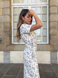 Robe Longue À Noeud Lucia Bleue