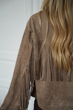 Giacca Con Frange Nina - Tortora