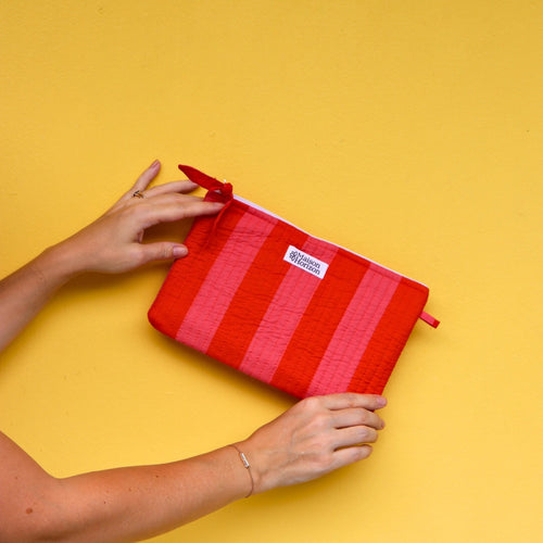Pochette Fourre-Tout Jade - Corail Rayé