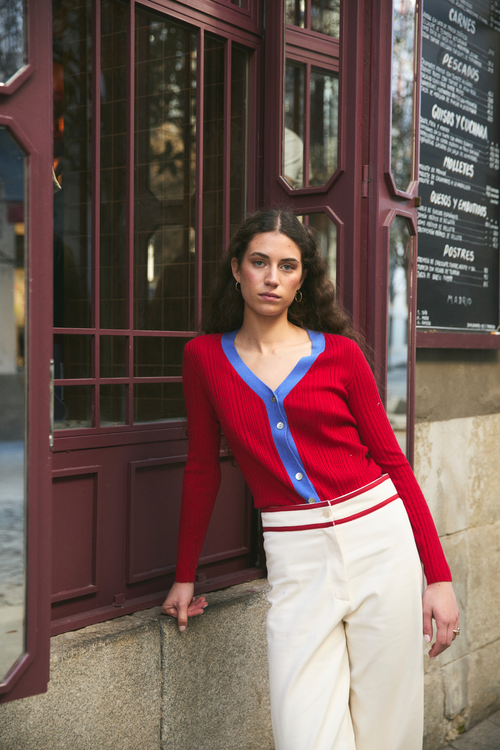 Veste Sofia Maille Rouge