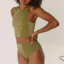 Culotte Haute Shiny Kaki