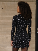 Robe Mini Midnight Bloom Manches Longues