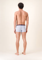 Redoutable Cotton Boxer Shorts - Marl Sky Blue