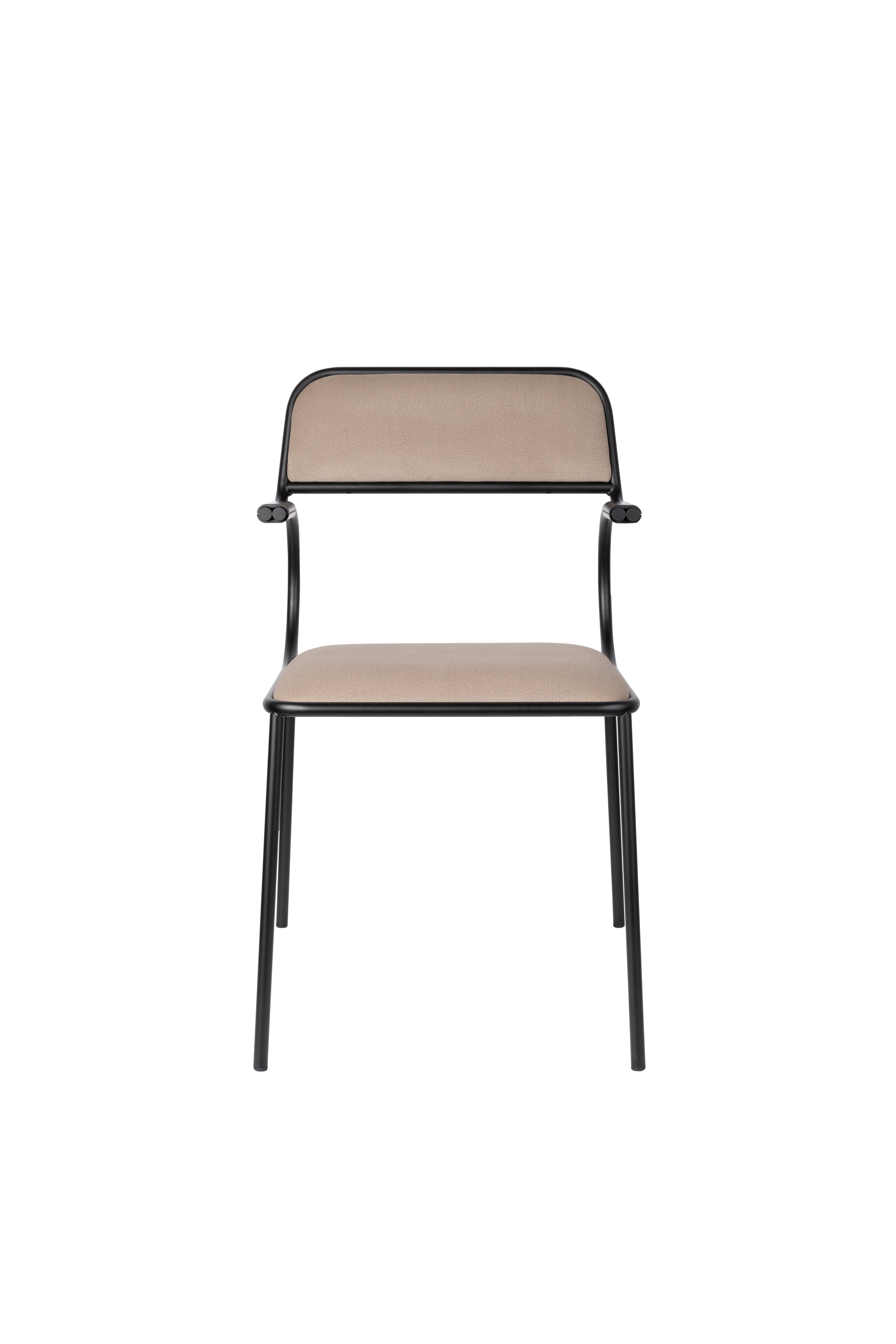 Alba - Dining Room Armchair - Fabric - Black/Beige