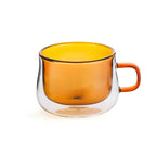 Ambra - Lot De 2 Mugs Double Paroi En Verre - 22Cl - Orange