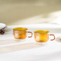 Ambra - Set di 2 mug a doppia parete in vetro - 22 cl - Arancione