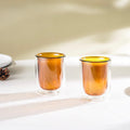 Ambra - Set Di 2 Tazze A Doppia Parete In Vetro - 20Cl - Arancione
