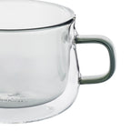 Ambra - Lot De 2 Mugs Double Paroi En Verre - 22Cl - Gris