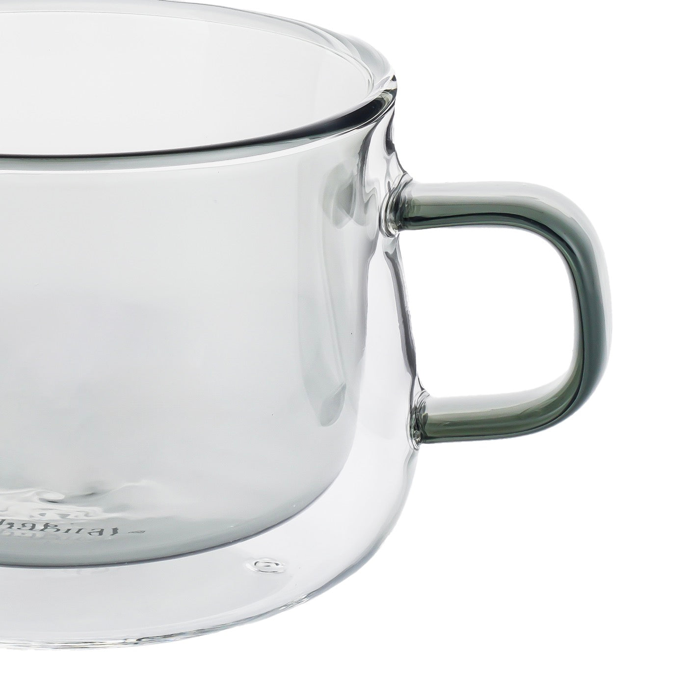 Ambra - Lot De 2 Mugs Double Paroi En Verre - 22Cl - Gris