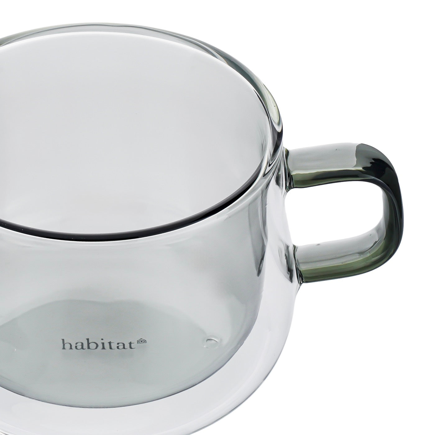 Ambra - Lot De 2 Mugs Double Paroi En Verre - 22Cl - Gris