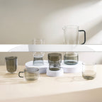 Ambra - Lot De 2 Mugs Double Paroi En Verre - 22Cl - Gris