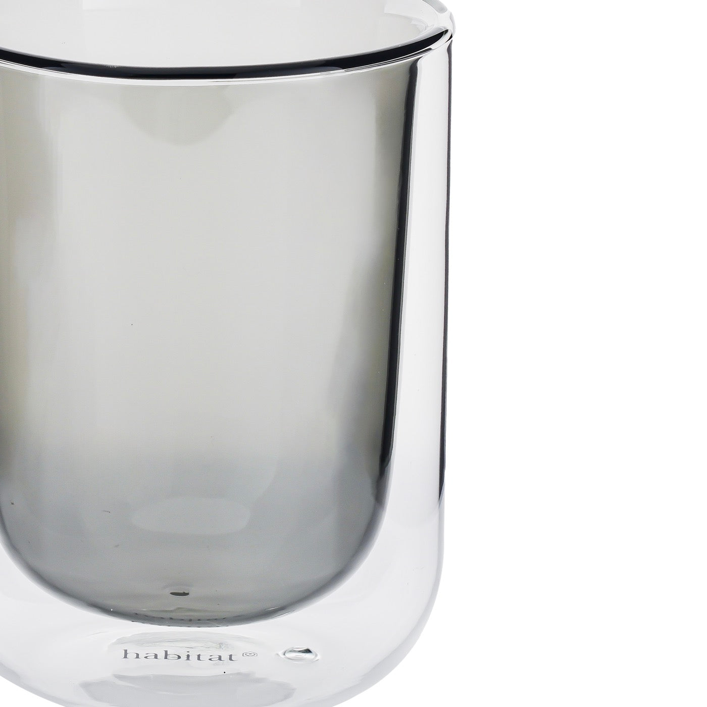 Ambra - Lot De 2 Tasses Double Paroi En Verre - 20Cl - Gris