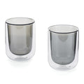 Ambra - Lot De 2 Tasses Double Paroi En Verre - 20Cl - Gris